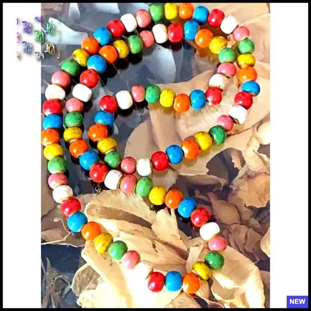 Ceramic Wrap Bracelet Handmade Bohemian Stackable Stretch Jewelry Women
